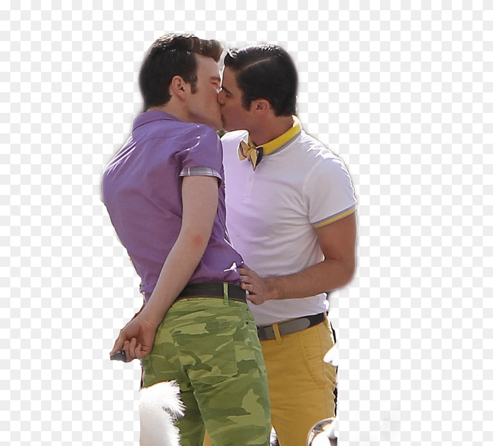 Klaine Kurthummel Blaineanderson Glee Got To Get You Into My Life Klaine, Romantic, Person, Kissing, Adult Free Png Download