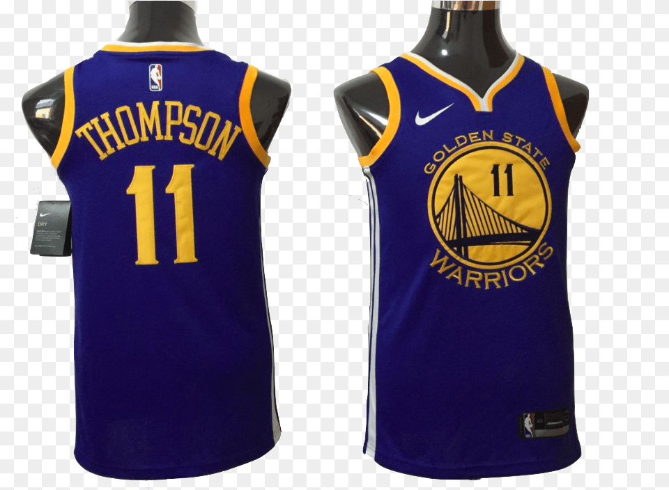 Klay Thompson Golden State Warriors Autographed Blue, Clothing, Shirt, Jersey, T-shirt Png