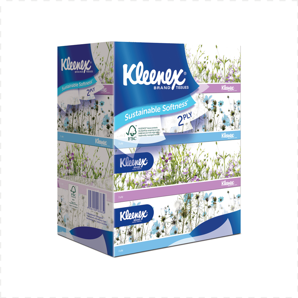 Kleenex 2 Ply Soft Box Facial Tissue 4 Ply Box Tissue Singapore, Advertisement, Herbal, Herbs, Plant Free Png