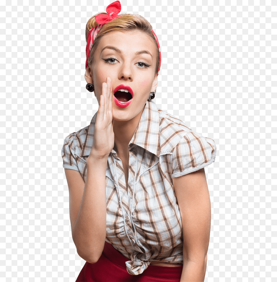Klick Mich Pin Up Model, Person, Surprised, Face, Head Png Image