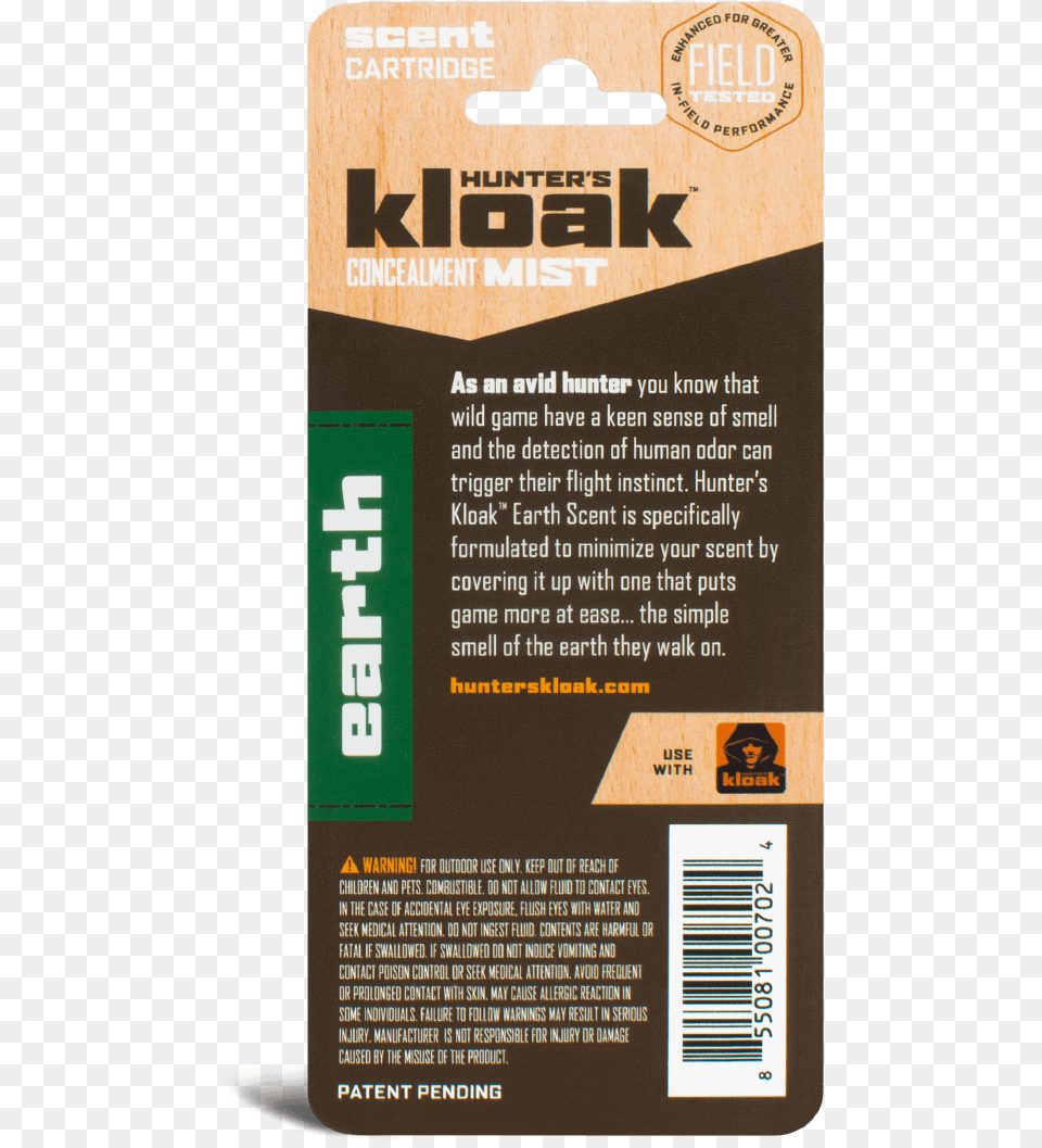 Kloak Earth Concealment Scent Wire, Advertisement, Poster, Person, Text Free Transparent Png