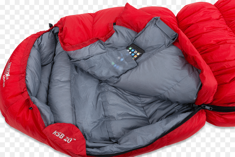 Klymit Ksb 20 Down Sleeping Bag Red, Clothing, Coat, Jacket, Vest Free Png Download