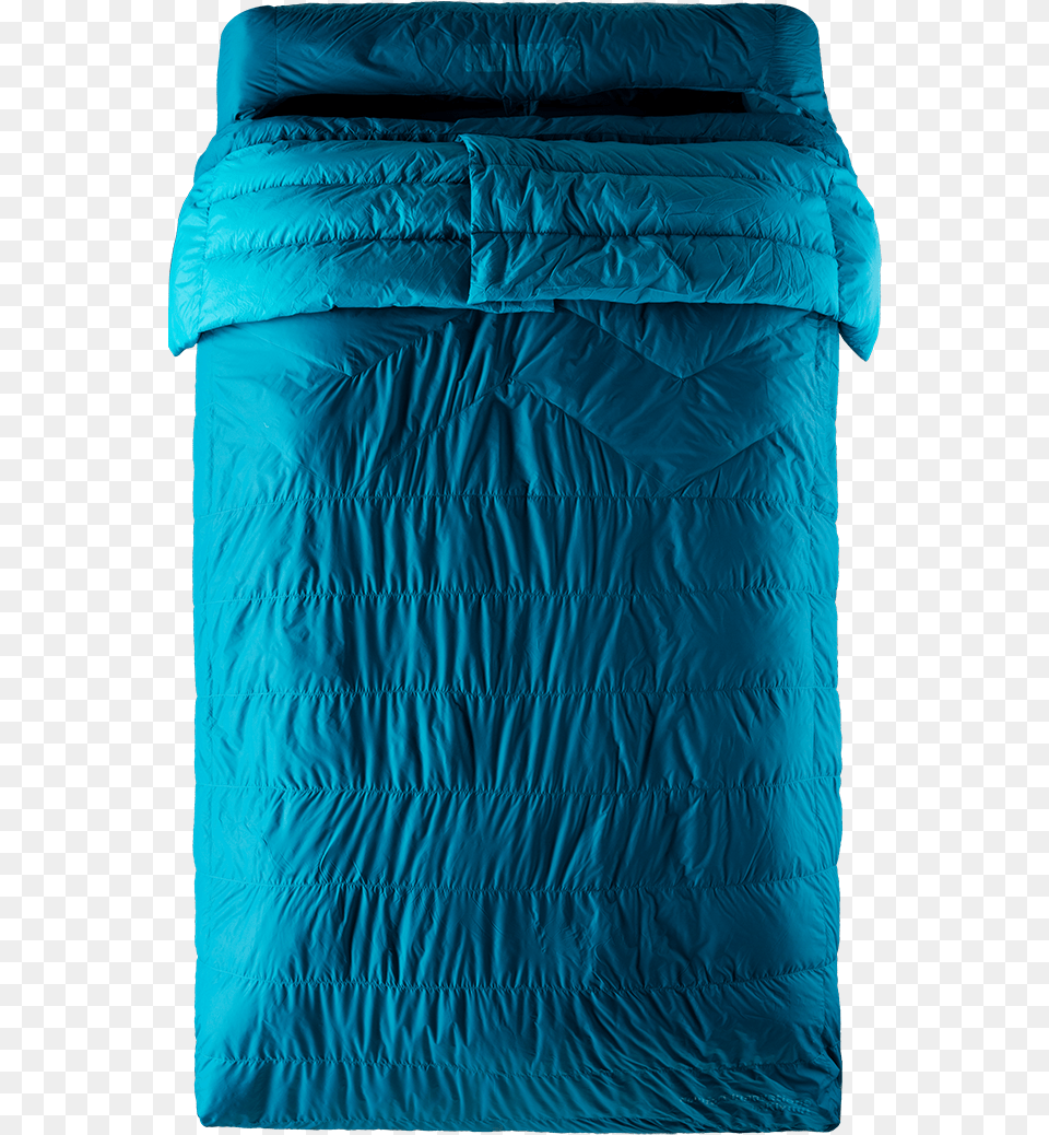 Klymit Ksb Double Down Sleeping Bag, Blanket, Furniture, Person, Bed Free Transparent Png