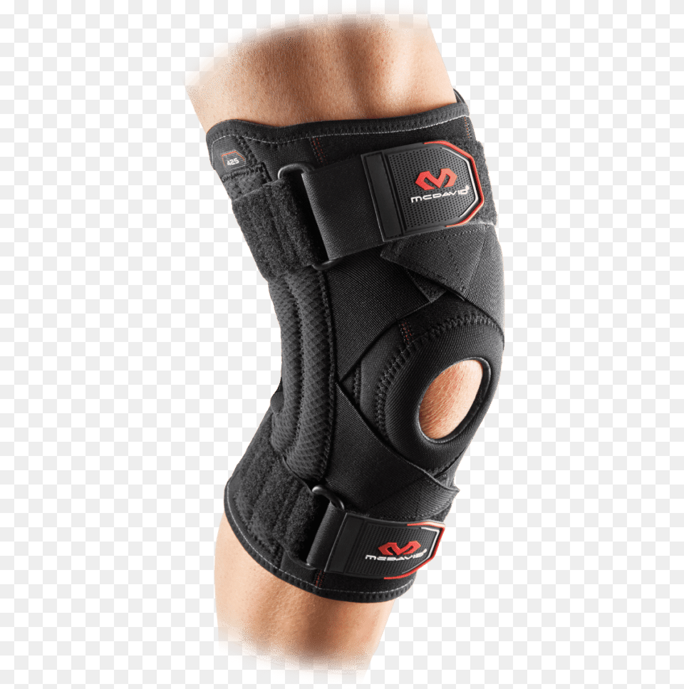 Knee Support Brace Stays And Cross Straps Mcdavid Knee Support, Person, Clothing, Glove Png Image