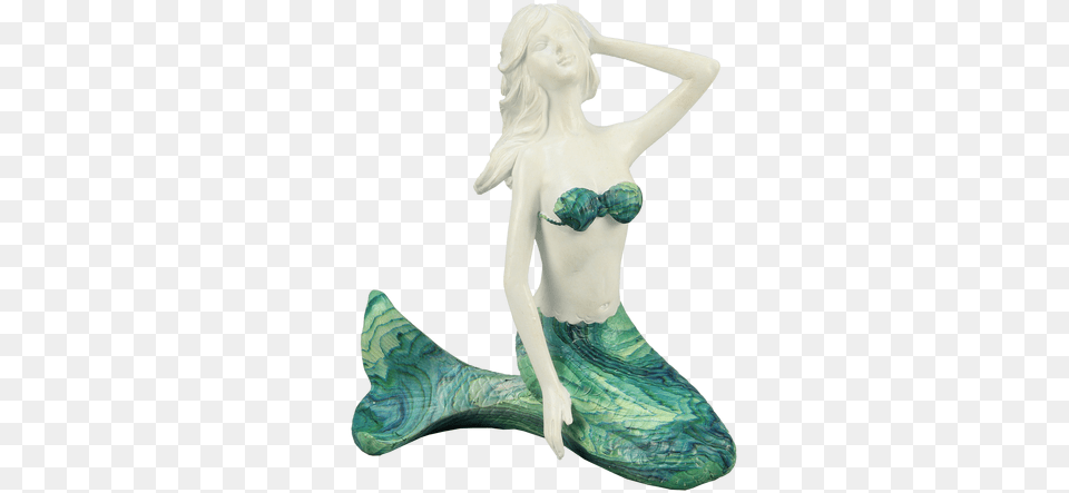 Kneeling Mermaid With Bluegreen Tail Blue, Woman, Adult, Person, Female Free Transparent Png