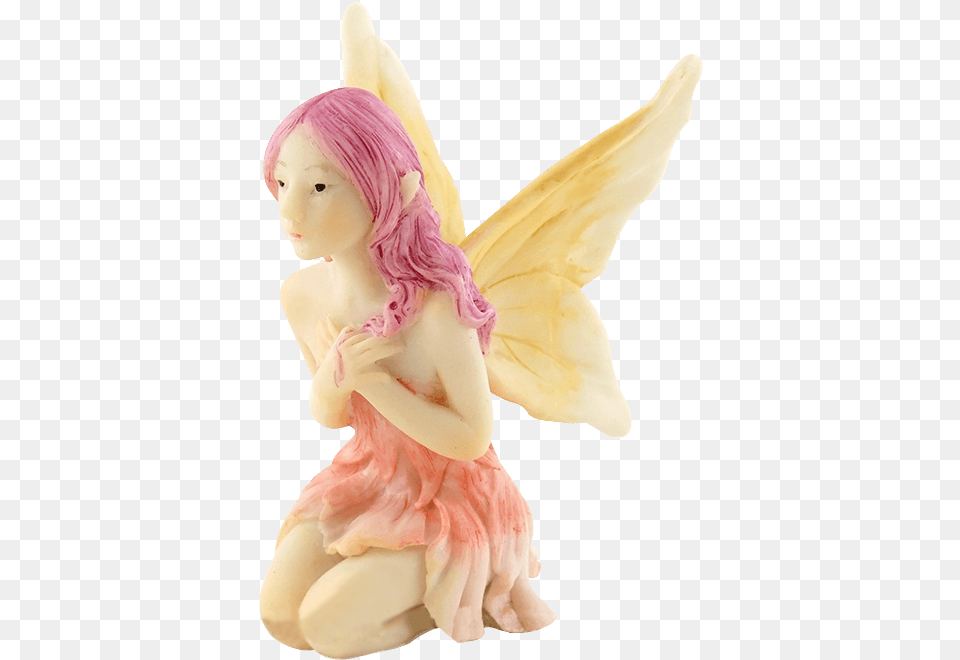 Kneeling Pink Fairy Figurine, Baby, Person, Face, Head Free Png Download