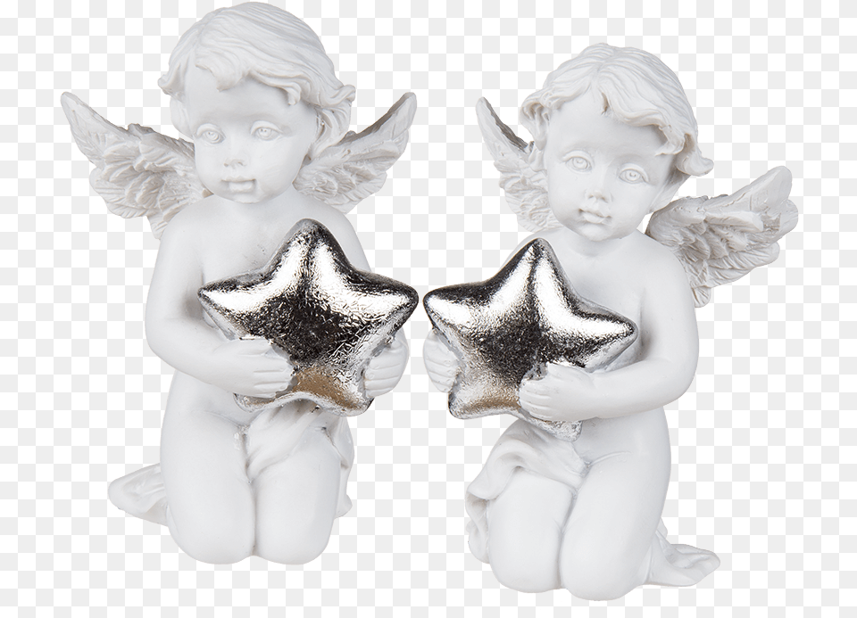 Kneeling Polyresin Angel, Baby, Figurine, Person, Face Free Png Download