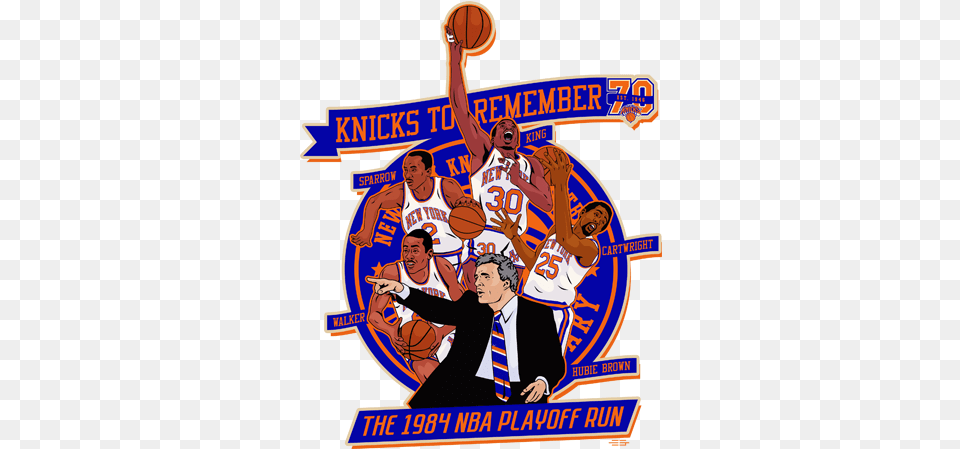 Knicks To Celebrate The 1984 Nba Playoff Run New York Poster, Male, Adult, Person, Man Free Png Download