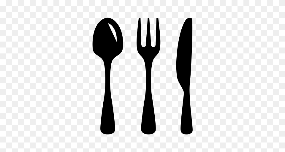 Knife And Fork Empty Utensil Kitchen Icon With And Vector, Gray Png Image