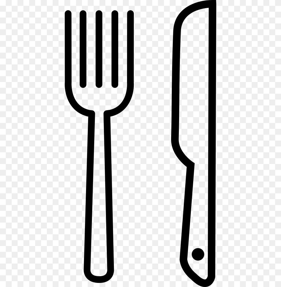 Knife And Fork Outline Icon Cutlery, Bow, Weapon, Smoke Pipe Free Png Download