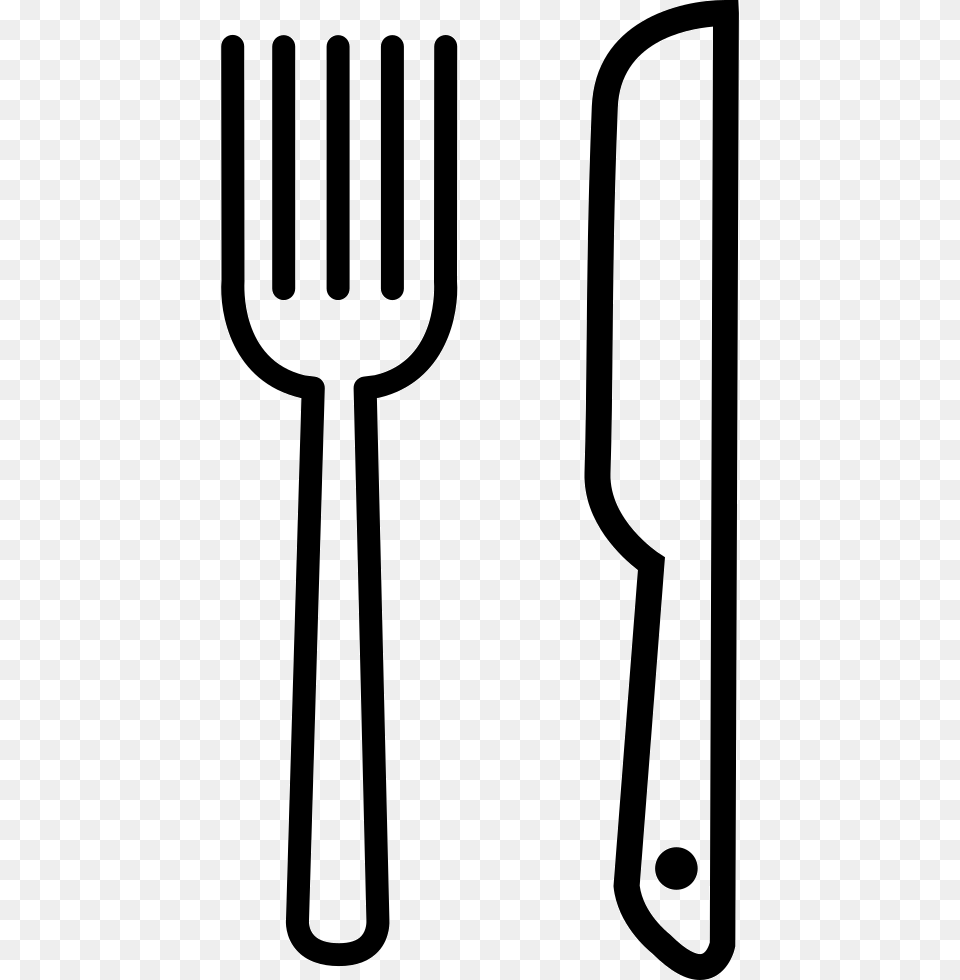 Knife And Fork Outline Svg Icon Fork And Knife Icon, Cutlery, Bow, Weapon, Smoke Pipe Free Png Download