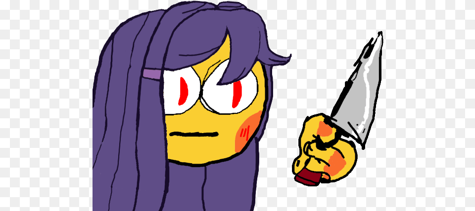 Knife Yuri Emoji So Youu0027re The One Who Says That Manga Is Yuri Discord Emoji Ddlc, Baby, Person, Face, Head Free Png