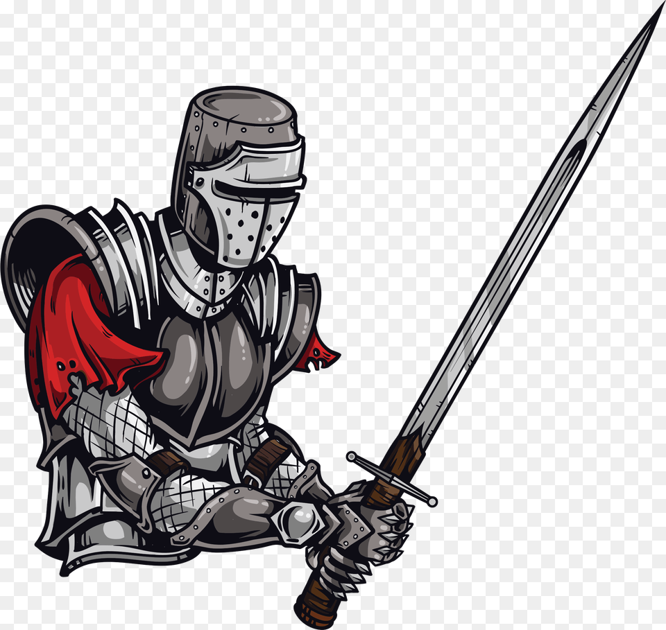 Knight Big Image Hobby Vinyl Decal Knight Warrior Lapto Hobby Decor, Weapon, Sword, Blade, Dagger Free Transparent Png