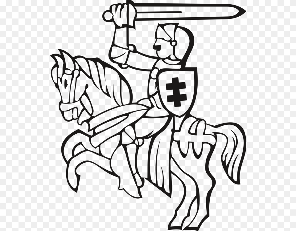 Knight Coloring Book Equestrian Warrior Cartoon, Person, People Free Png Download