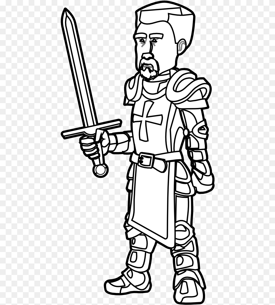 Knight Helmet Clipart Knight Black And White Clip Art, Sword, Weapon, Adult, Male Png