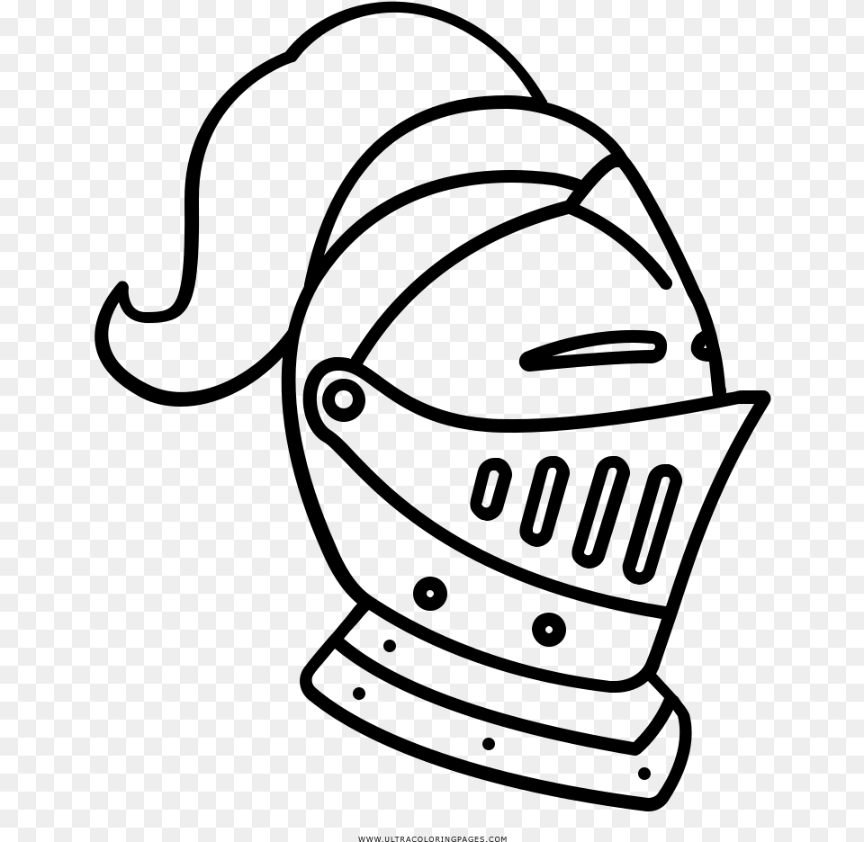 Knight Helmet Coloring, Gray Free Png