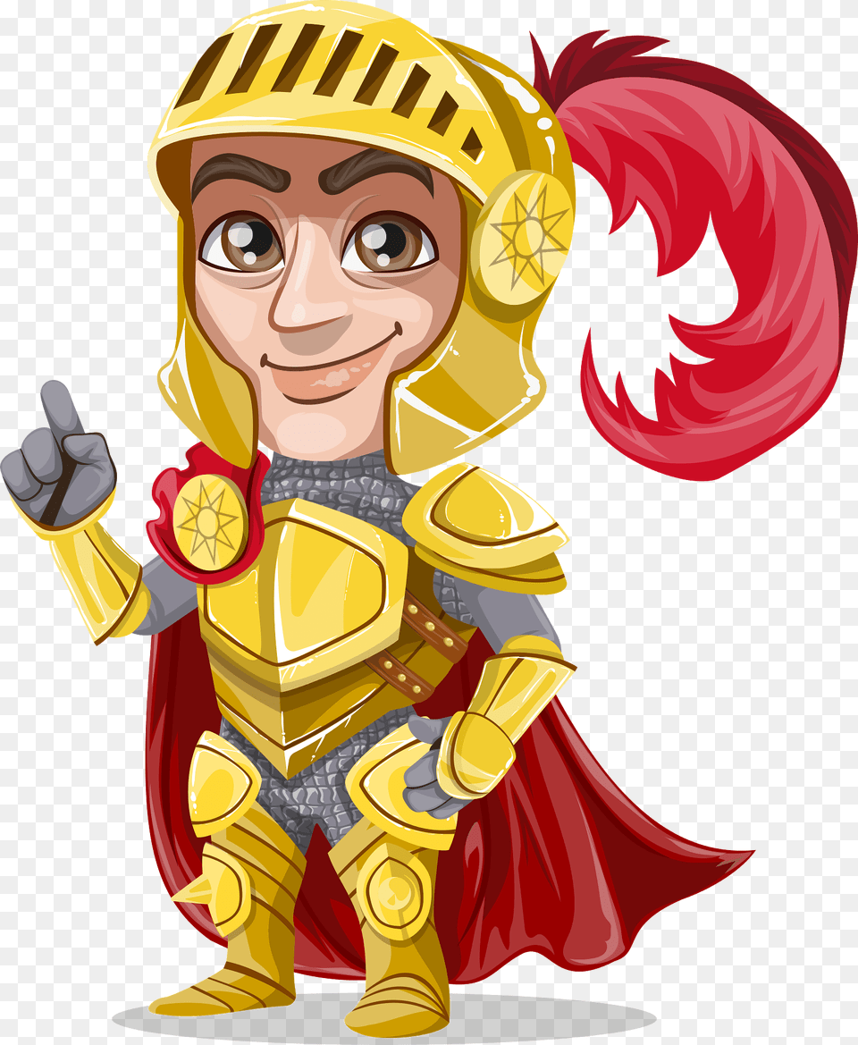 Knight In Golden Armor Clipart, Baby, Person, Book, Comics Png