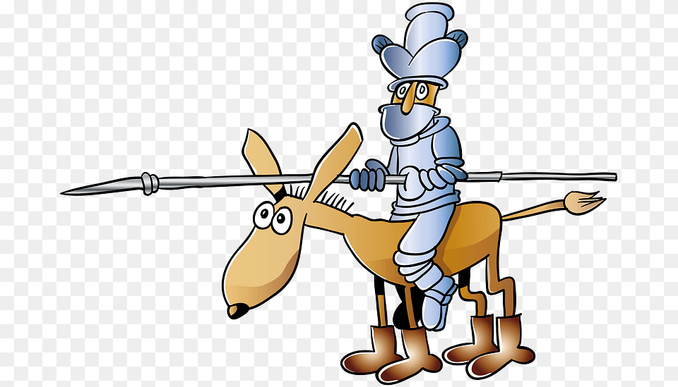 Knight On A Horse Clipart Cartoon, Spear, Weapon, Baby, Person Free Png Download