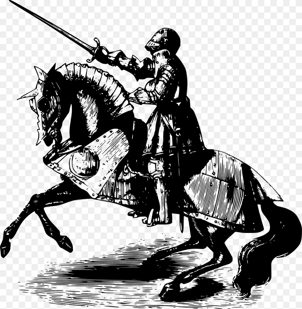 Knight On Horse Back, Gray Free Transparent Png