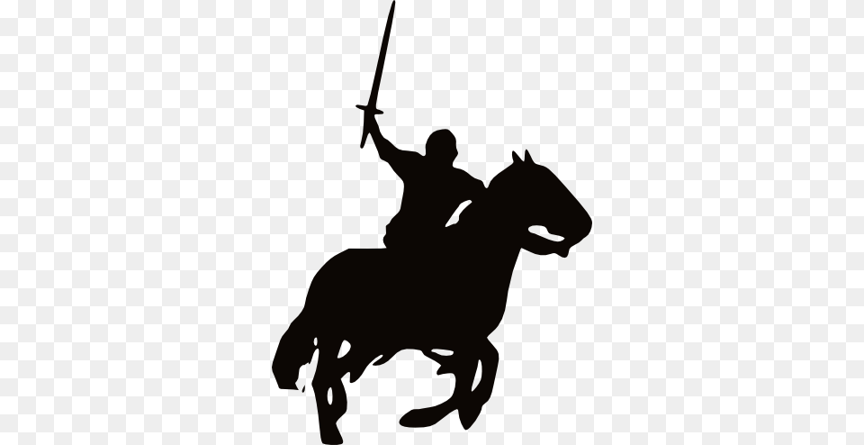 Knight On Horse Clipart Black And White Clip Art, Person, People, Silhouette, Man Free Png Download