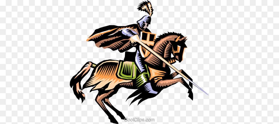 Knight On Horseback Royalty Vector Clip Art Illustration, Person, People, Adult, Female Free Png