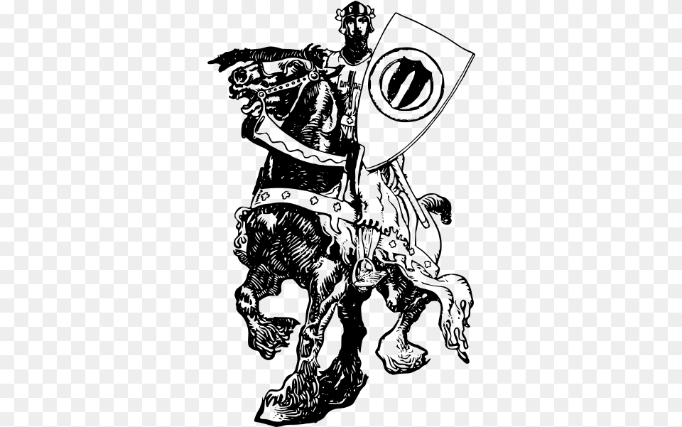 Knight On Wild Horse Vector Clip Art Portable Network Graphics, Gray Free Png