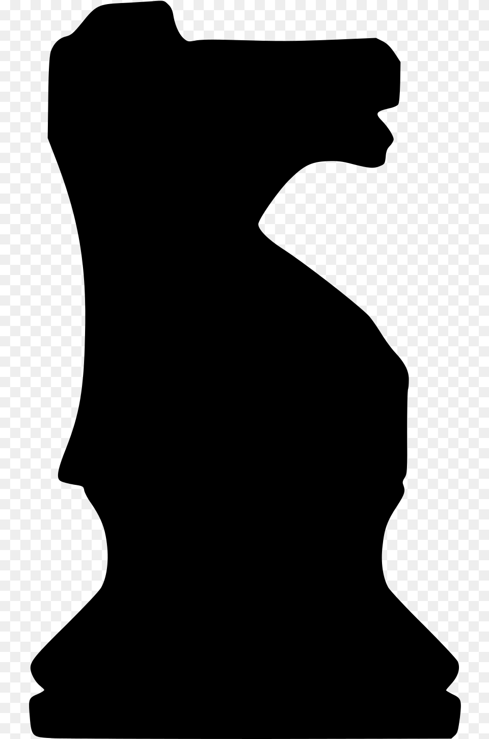 Knight Silhouette Chess Piece Transparent, Gray Png Image