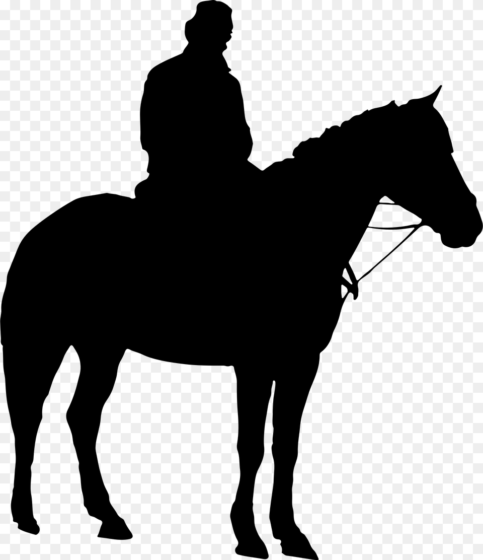 Knight Svg Horseback Silhouette Man On Horse Silhouette, Gray Free Transparent Png