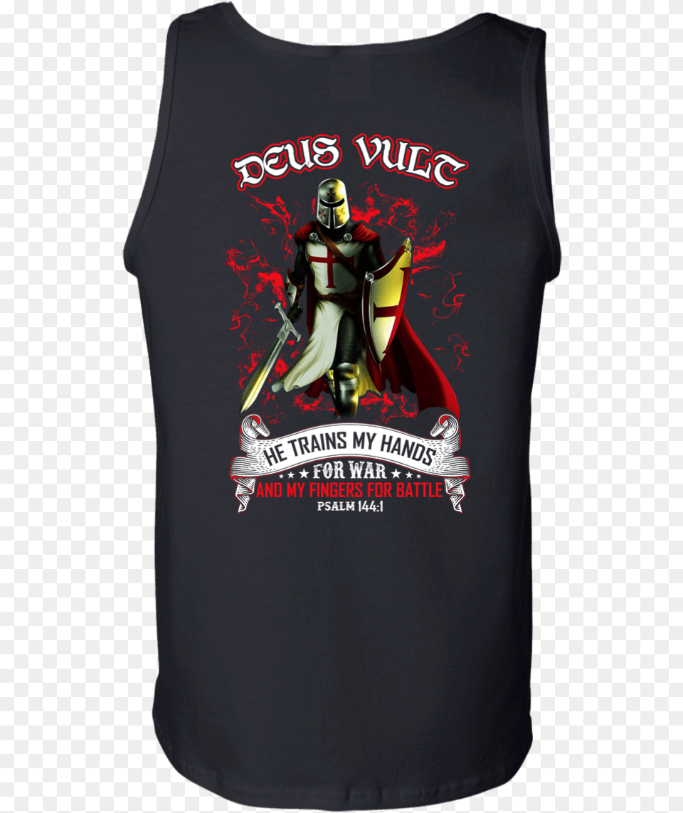 Knight Templar Deus Vult T Shirt, Clothing, T-shirt, Person, Vest Free Png