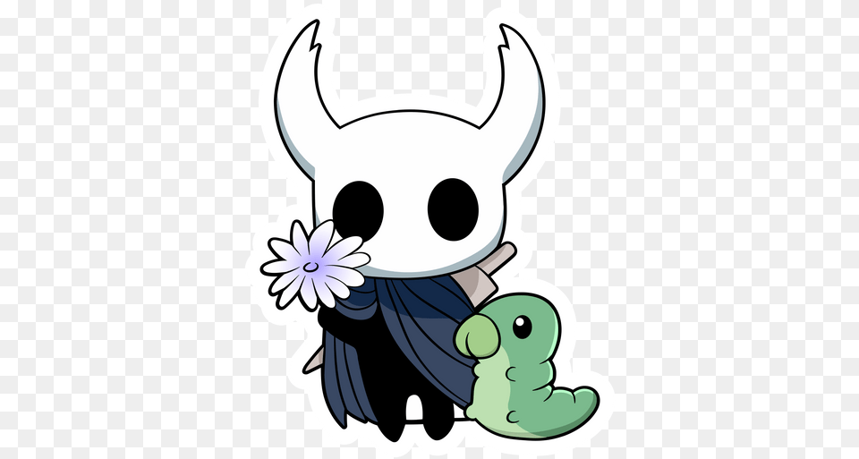 Knight With Flower Sticker Art Hollow Knight Cute, Plush, Toy, Baby, Person Free Transparent Png