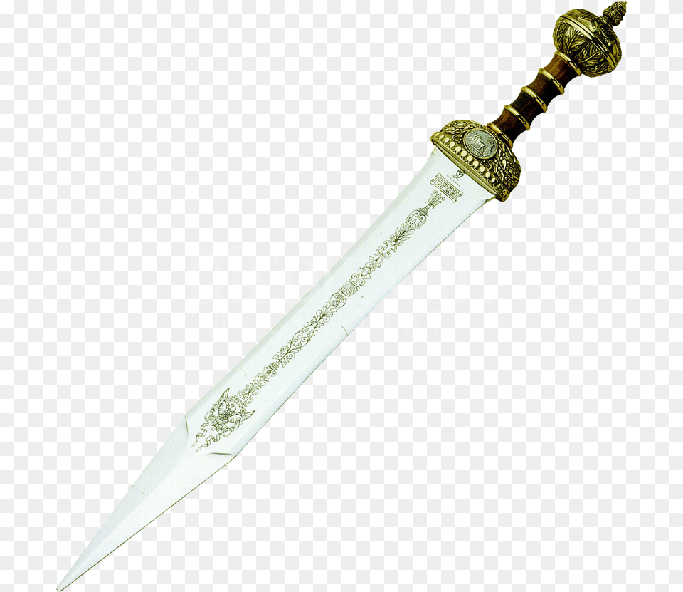 Knightly Sword Ancient Rome Gladius Spatha Transparent Excalibur, Blade, Dagger, Knife, Weapon Free Png Download