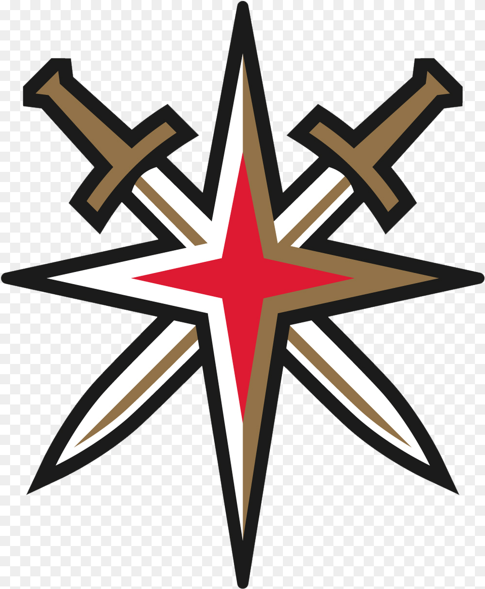 Knights Clipart Logo Vegas Golden Knights Secondary Logo, Star Symbol, Symbol, Blade, Dagger Png