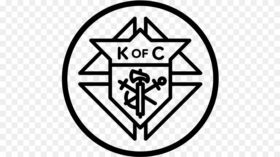 Knights Of Columbus Logo Outline, Gray Free Transparent Png