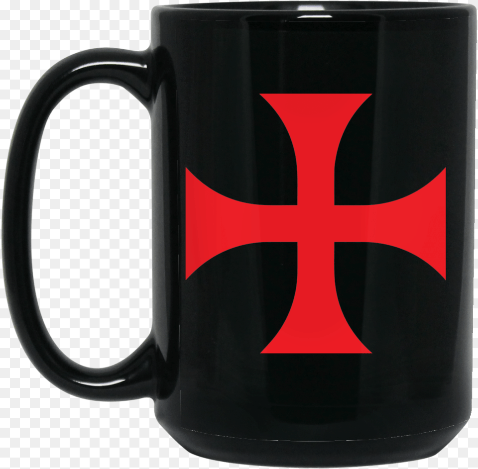 Knights Templar Cross Black Mug 15oz Love You To The Moon And Back Pikachu, Cup, Beverage, Coffee, Coffee Cup Png