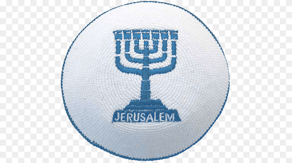 Knit Yarmulke With Embroidered Menorah In An Assortment Emblem, Home Decor Free Png Download