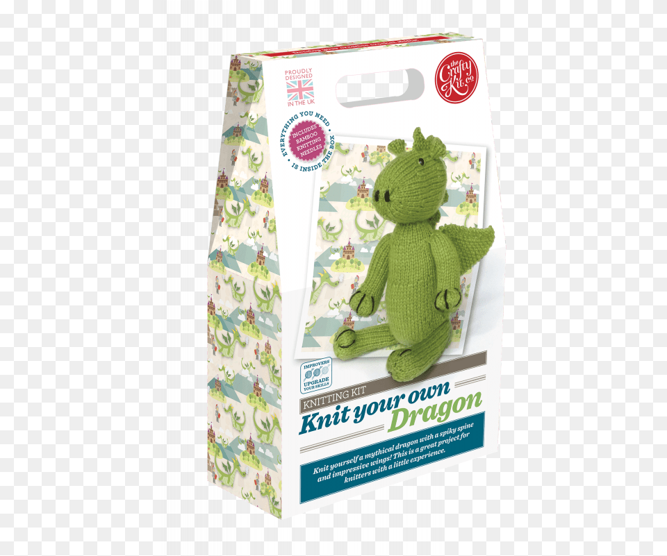 Knit Your Own Dragon Kit Knitting, Plush, Toy, Box, Teddy Bear Free Png