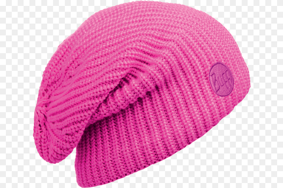 Knitted Amp Polar Slouchy Hat Pink Beanie, Cap, Clothing Free Png
