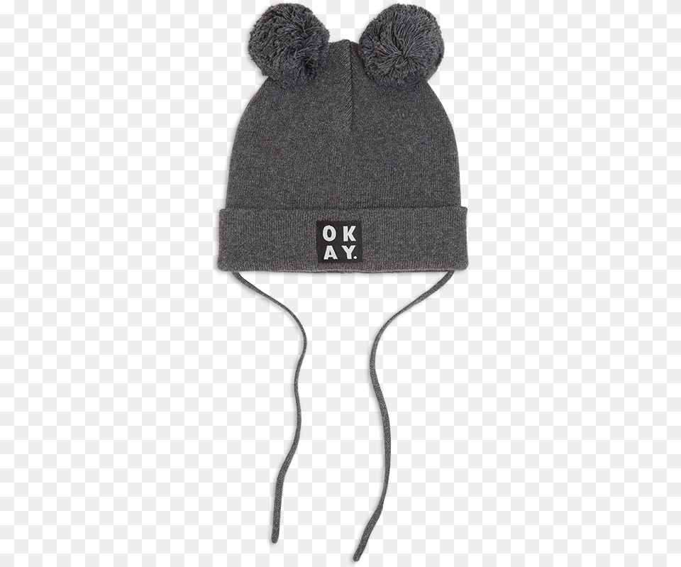 Knitted Cap With Pom Poms Grey Vintermssa Baby, Beanie, Clothing, Hat, Bonnet Free Png Download