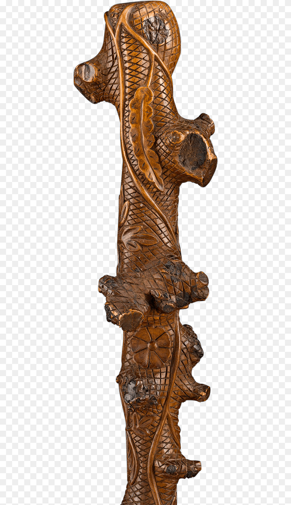 Knobby Folk Art Cane Wood, Bronze, Stick, Adult, Bride Free Transparent Png
