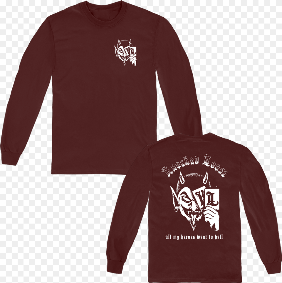 Knocked Loose T Shirt, Clothing, Long Sleeve, Maroon, Sleeve Free Png Download