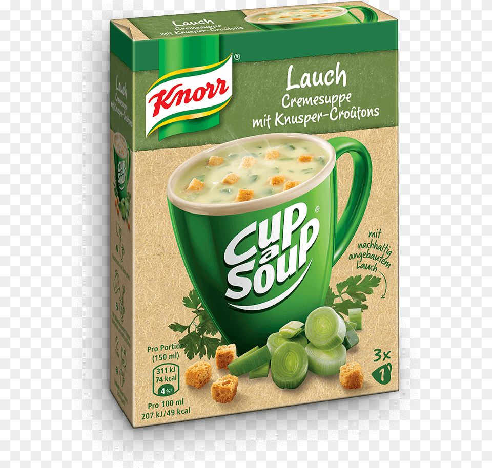 Knorr Cup A Soup Leek Cremesuppe Croutons Knorr, Bowl, Plant, Herbs, Herbal Png Image