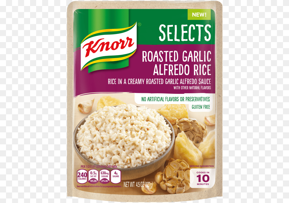 Knorr Selects Rice Roasted Garlic Alfredo 59 Oz, Food, Snack, Advertisement Free Png