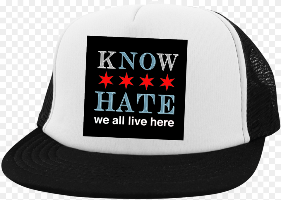 Know No Hate Mesh Trucker Cap Trucker Hat, Baseball Cap, Clothing, Helmet Png