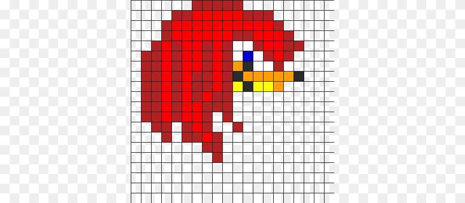 Knuckles The Echidna Perler Bead Pattern Bead Sprite Ladybug Minecraft Pixel Art, Dynamite, Weapon Free Png Download