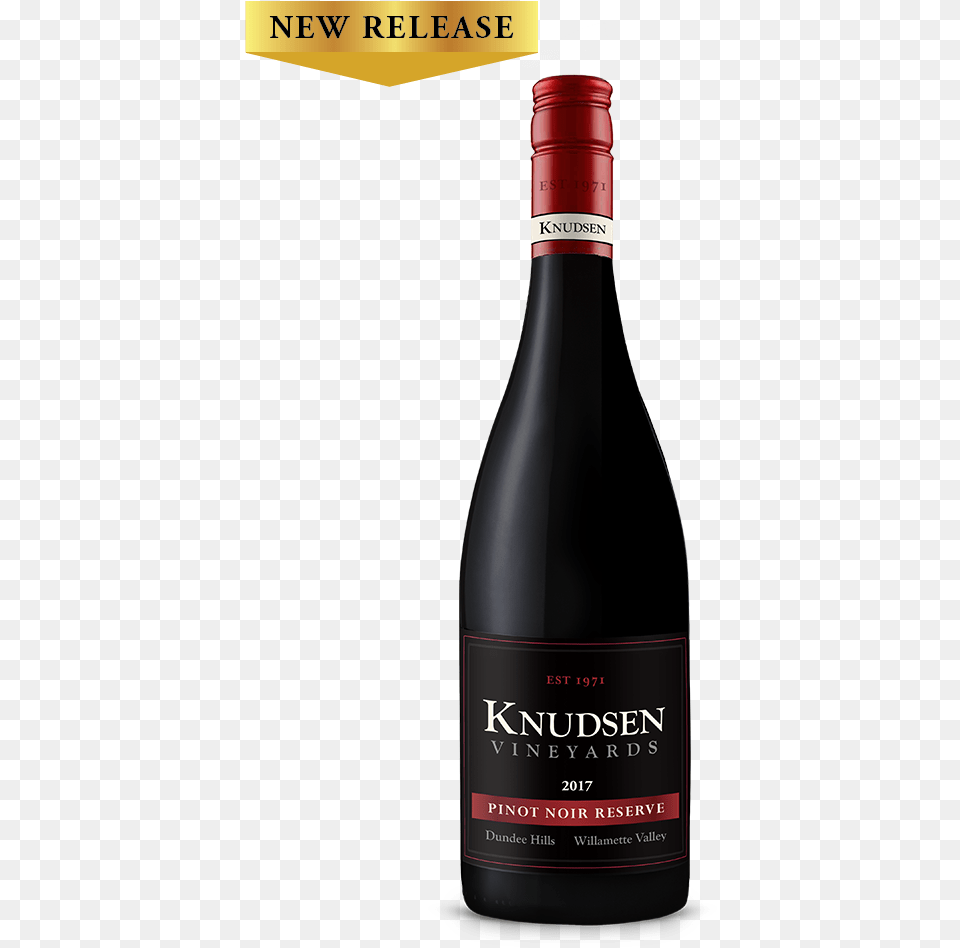 Knudsen Vineyards 2017 Pinot Noir Reserve Glass Bottle, Alcohol, Beverage, Liquor, Red Wine Png Image