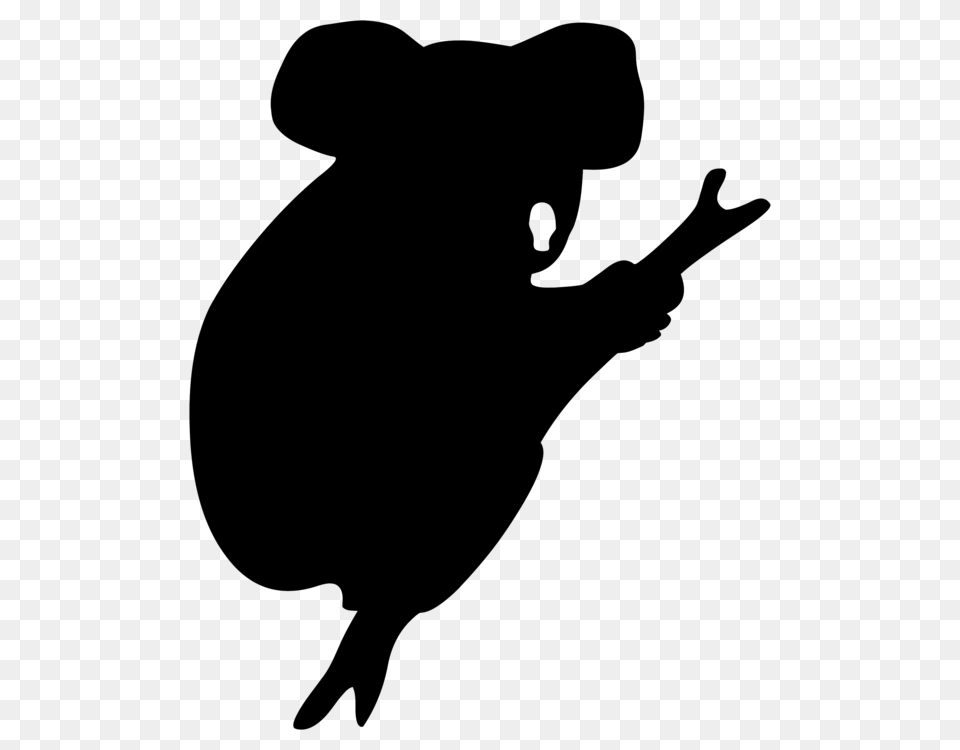 Koala American Black Bear Silhouette Drawing, Gray Free Png Download