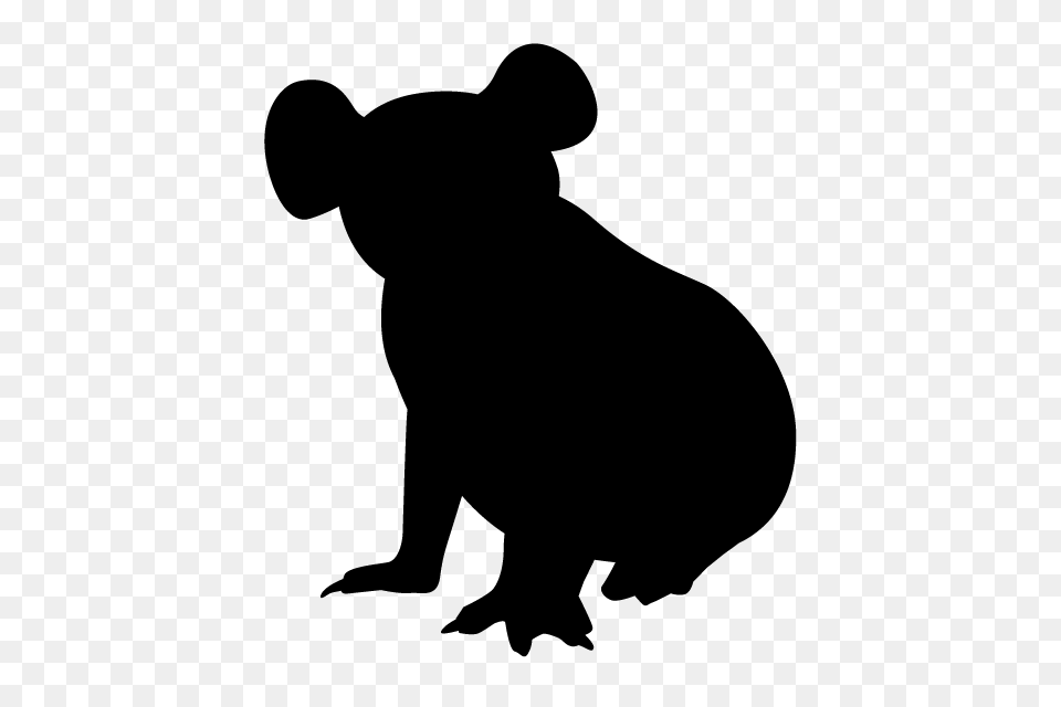 Koala Animal Silhouette Illustrations, Gray Free Png Download