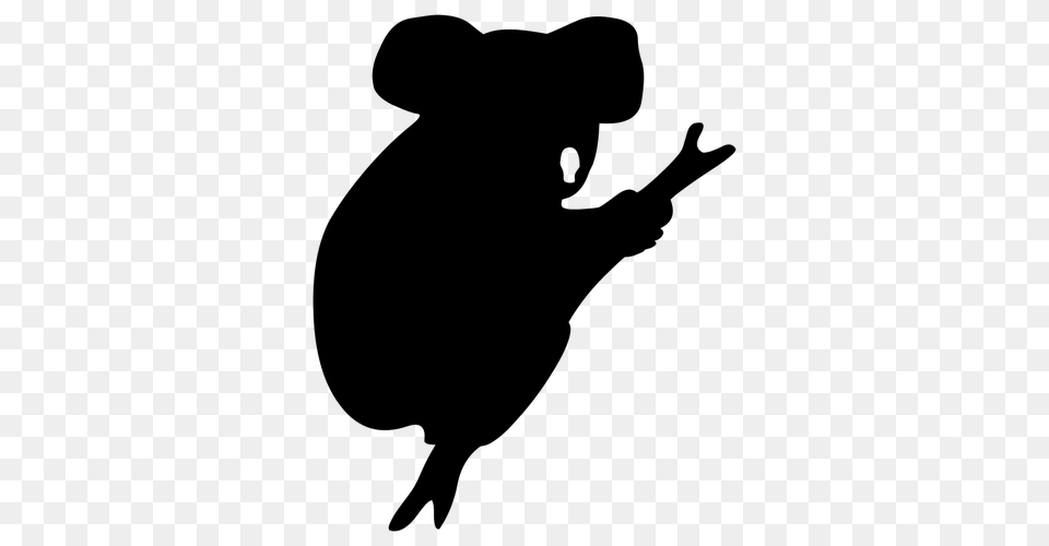 Koala Bear Silhouette, Gray Png