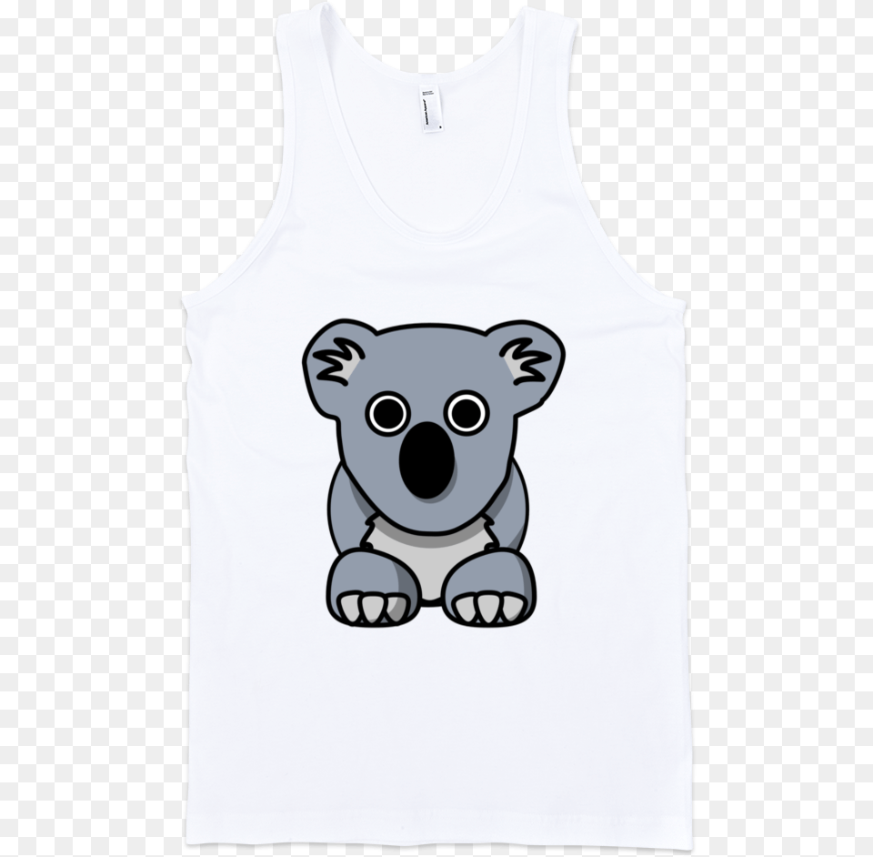 Koala Fine Jersey Tank Top Unisex By Itee White Top Front Background, Animal, Bear, Mammal, Wildlife Free Transparent Png