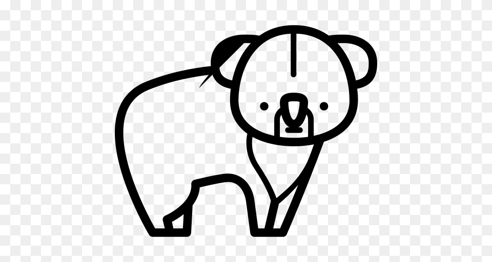 Koala Icon, Gray Png Image